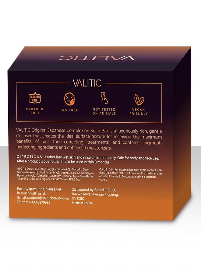 VALITIC Kojic Acid Dark Spot Remover Soap Bars with Vitamin C, Retinol, Collagen, Turmeric - Original Japanese Complex Infused with Hyaluronic Acid, Vitamin E, Shea Butter, Castile Olive Oil (3 Pack) - Image 3